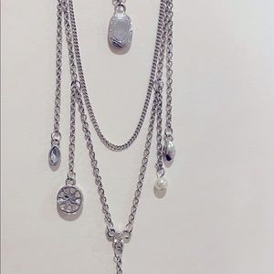 Brand New Charlotte Russe Layered Silver Necklace One Size